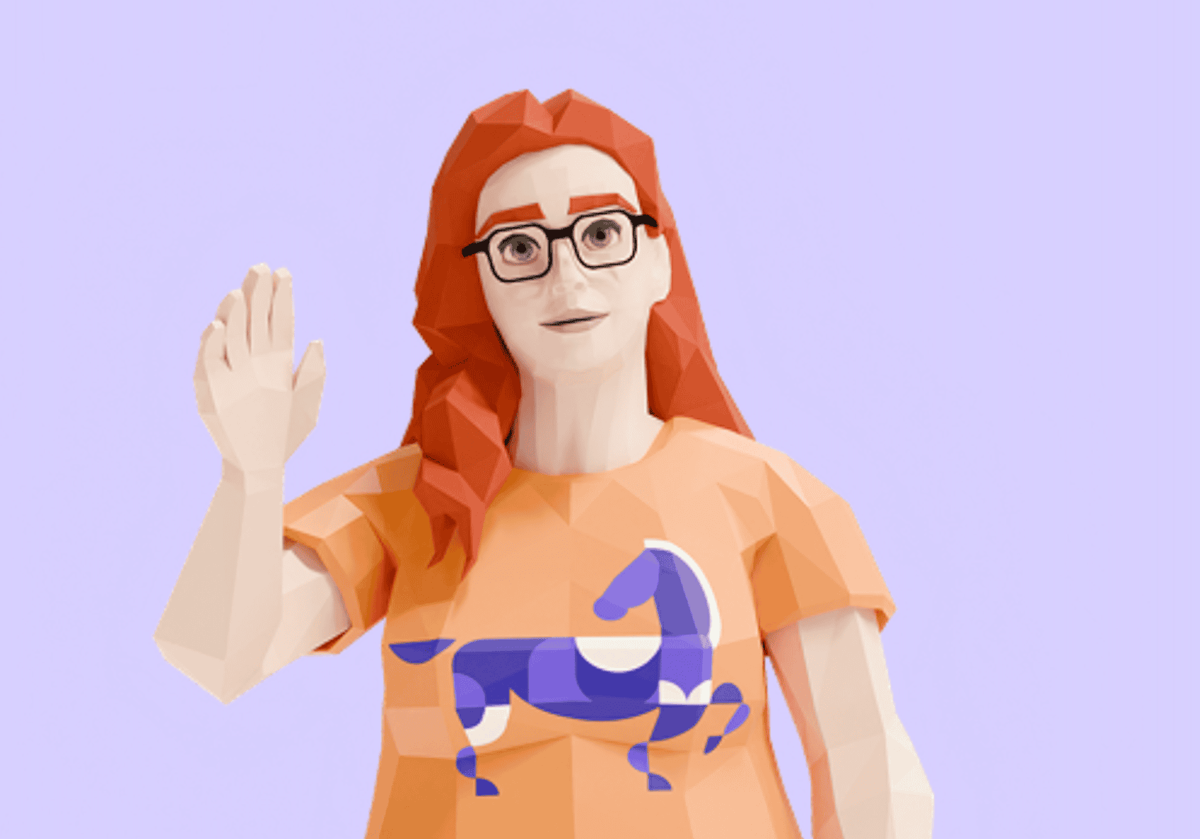 Saga, the AccessCity local guide host avatar, waving
