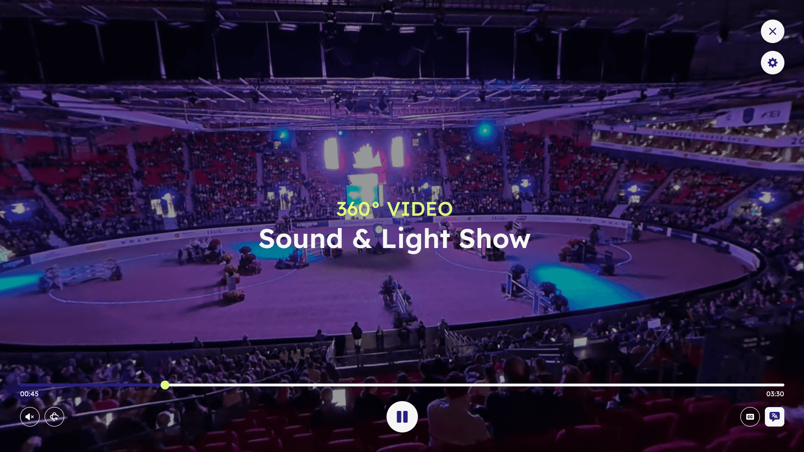 A 360-degree view inside the arena at Gothenburg Horse Show