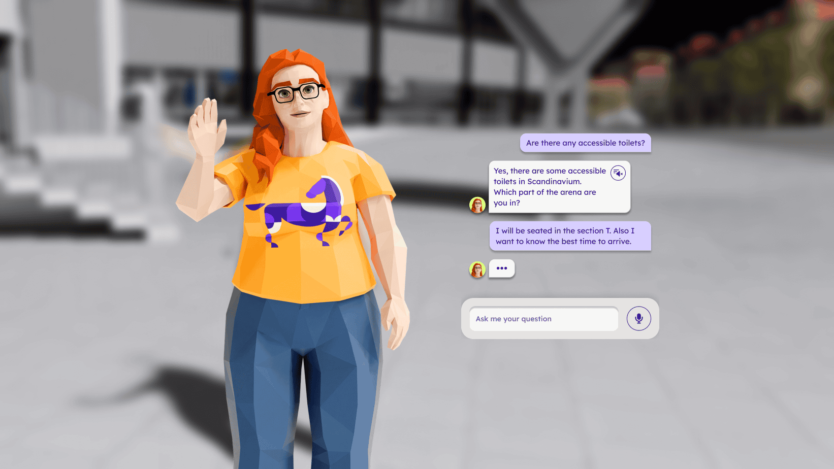 Interacting with Saga in the AccessCity app using text and speech